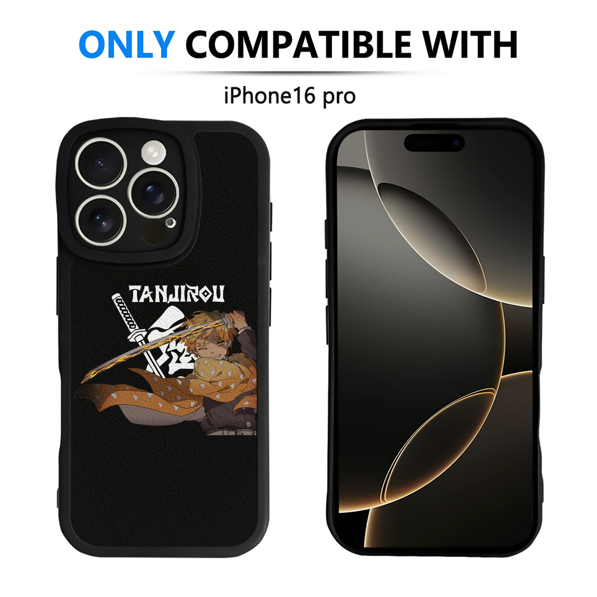 （画像用） 鬼滅の刃（きめつのやいば）我妻 善逸／あがつま ぜんいつ Agatsuma Zenitsu 【iPhone 16シリーズ対応】シリコンスマホケース（レザー調） 材質：シリコン